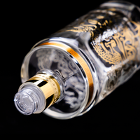 Bouteille d'alcool en verre à motif de dragon avec bouchon en spirale en cristal pouvant être utilisée comme bouteille sans tampon