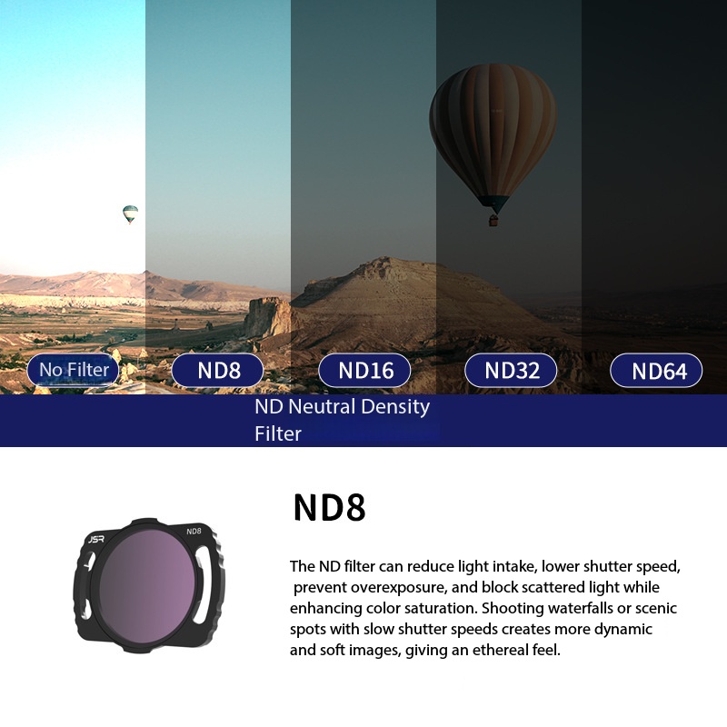 Filtre à densité neutre ND8