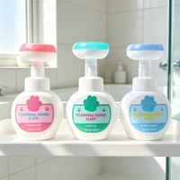 Savon liquide pour les mains vegan et sans cruauté, mousse nettoyante pour enfants, style fleur mignon, savon moussant pour les mains