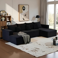 Ensemble de canapés modulaires en velours, style minimaliste moderne, luxe léger, grand format, rembourré en mousse, pour appartement