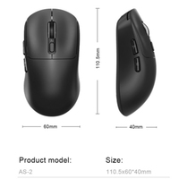 Mouse Nirkabel Suara Cerdas AI AS-2 Pengenalan Suara Terjemahan AI Menulis LED Ball Isi Ulang 2.4G BT Komputer