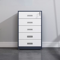 Petit meuble de rangement moderne en acier et fer avec serrure, tiroir bas et tiroir pour bureau, maison, chevet, salle de sport