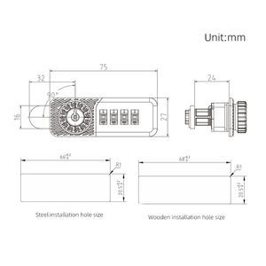 איכות גבוהה תיבת דואר keysless תיבת שילוב מנעול עם מפתח מאסטר עבור ארקר - Product Image 5
