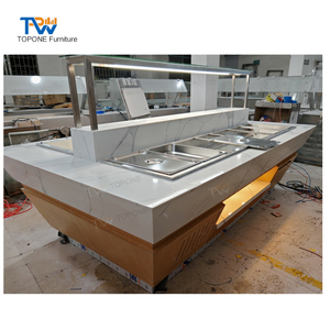 Thiết kế quầy sushi tự chọn khách sạn hiện đại kết hợp thương mại salad Buffet <span class=keywords><strong>Bar</strong></span> trưng bày bàn - Product Image 6