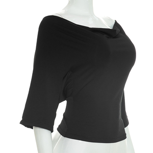 Viviblook Y26TP271 – Haut décontracté d'été pour femme, nouveau t-shirt sexy à épaules dénudées et dos nu avec lacets pour dames - Product Image 4