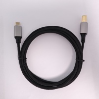 Cable de puerto cuadrado tipo C macho a USB-B macho, cable cuadrado de alta velocidad para impresora láser de inyección de tinta, portátil y PC