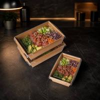 Boîtes d'emballage personnalisées OEM ODM biodégradables et écologiques pour restaurants et fast-foods, avec compartiments, contenants alimentaires jetables, gaufrage