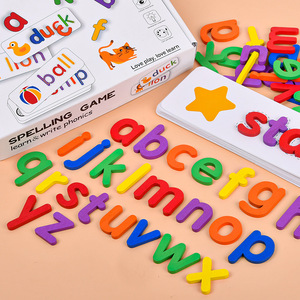 Madera 26 Alfabeto Juguetes de Aprendizaje C Juegos de ortografí<span class=keywords><strong>a</strong></span> de palabras Tarjetas del alfabeto para niños 3 + <span class=keywords><strong>a</strong></span>ños Regalos de cumpleaños para bebés y niños - Product Image 5