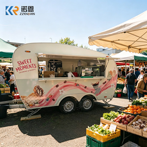 Cuisine mobile entièrement équipée, remorque à boissons, chariots de vente de hot-dogs, chariot à churros, caravane, chariot alimentaire vintage irrégulier de rue - Product Image 5