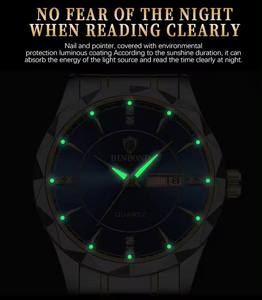 Reloj de Cuarzo Original Binbond 5552 B5552, Modelo de Lujo Dorado para Hombre, Acero Inoxidable, Moda Casual, para Parejas, Mujeres, Uhr, Montre, Reloj - Product Image 5
