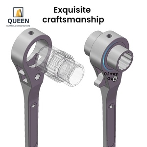 LINYIQUEN Llave <span class=keywords><strong>de</strong></span> trinquete <span class=keywords><strong>de</strong></span> doble cabeza <span class=keywords><strong>de</strong></span> acero <span class=keywords><strong>de</strong></span> grado industrial 19x22mm para tornillos <span class=keywords><strong>de</strong></span> andamios - Product Image 3