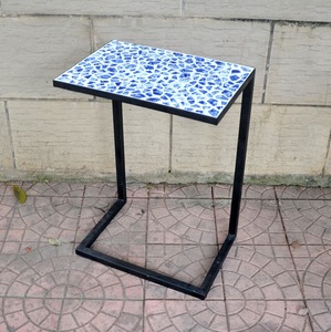 Tavolino Laterale in Metallo con Piedi Decorati a Mosaico per Esterni e Tempo Libero - Product Image 2
