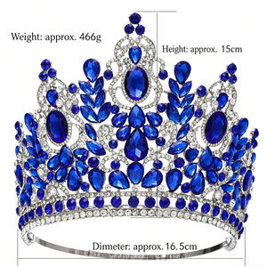 Corona Grande de Aleación Roja Real, Corona de Reina, Corona de Concurso de Miss Universo, Tiara - Product Image 3