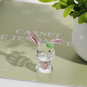 Figurine de lapin en cristal poli rose mignon, écologique, avec oreilles, souvenir, cadeau, décoration de printemps/pâques, presse-papier - Product Image 6