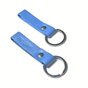 Custom Logo Keychain Cheap PU Leather Sleek Professional Leather Key Fob Durable Key Ring for Office Commuters