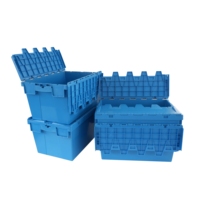 Grande caisse en plastique solide recyclable, empilable et emboîtable, pour la logistique d'entrepôt, le déménagement et le stockage
