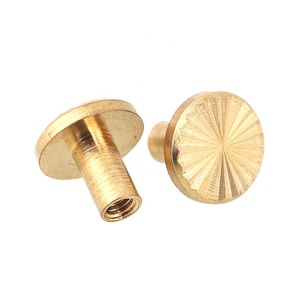 Messing-Flachkopf-Schlitzschrauben für Ledergürtel, Albumbindung, dekorative Nieten mit Zylinderkopf, M3 M4 M5 Größen - Product Image 5