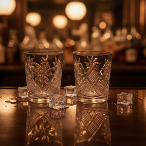 Lot de verres à shot contemporains gaufrés écologiques – Mini-gobelets en <span class=keywords><strong>verre</strong></span> taillé à 3 motifs pour whisky, tequila, spiritueux (vente en gros) - Product Image 2