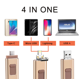 Điện thoại di động 4 trong <span class=keywords><strong>1</strong></span> <span class=keywords><strong>2</strong></span>.0/3.0 ổ đĩa flash cho điện thoại <span class=keywords><strong>USB</strong></span> C sét <span class=keywords><strong>micro</strong></span> kim Loại ổ đĩa flash <span class=keywords><strong>USB</strong></span>, 16GB 32GB 64GB 128GB 256GB - Product Image 3