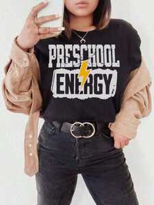 T-shirt Oversize da Donna a Maniche Corte in Cotone 100% con Stampa Grafica Casual e Girocollo, in Tessuto Jersey, per la Scuola Materna - Product Image 3