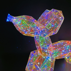 Décoration <span class=keywords><strong>de</strong></span> chien <span class=keywords><strong>ballon</strong></span> en plastique moderne illuminée, éclairage LED, alimentation USB, fait main, pour mariage, anniversaire, Pâques, Noël, fête - Product Image 5