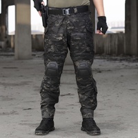 IDOGEAR Pantalon Tactique G3 Camo pour Hommes, Pantalon de Combat Camouflage d'Extérieur Airsoft avec Genouillères