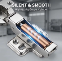 Charnière amortisseur hydraulique silencieuse à 3 étapes en acier inoxydable 304 pour armoires, cuisines et salons - Vente en gros