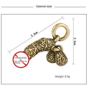 CA219复古工艺黄铜材料JJ生命根阴茎吊坠钥匙扣 - Product Image 4