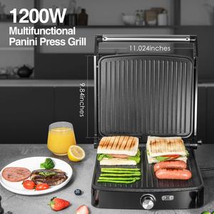 Grille de presse à panini à poignée Cool-Touch avec des grillades à bas prix et des toasts rapides des aliments - Product Image 5