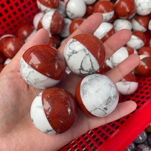 Cristal Natural al por Mayor, Esfera de <span class=keywords><strong>Jaspe</strong></span> <span class=keywords><strong>Rojo</strong></span> de 4cm con Howlite, Tallada, Piedra Curativa, Adorno - Product Image 2