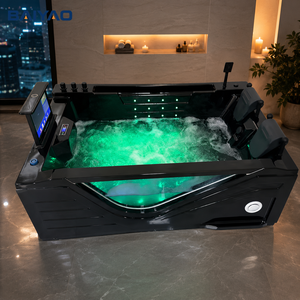 Jacuzzis en Oferta, <span class=keywords><strong>Bañera</strong></span> de <span class=keywords><strong>Hidromasaje</strong></span> Acrílica Blanca y Negra para Dos Personas con Tres Faldones, <span class=keywords><strong>Bañera</strong></span> de Lujo para Hotel - Product Image 5