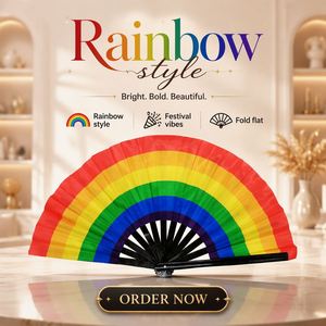 Women's QM Bamboo Music Theme Large Handheld <b>Folding</b> <b>Fan</b>-Portable Party Decor - Product Image 2