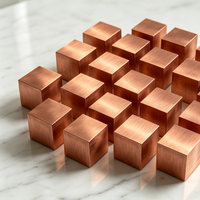 Cube en cuivre pur haute densité de 1 pouce (25,4 mm) gravé au laser, idéal pour la science des matériaux en laboratoire, l'éducation et comme cadeau