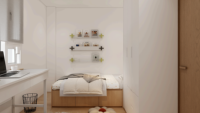 Ensemble de chambre classique moderne DongGui : Lit, armoire, table de chevet – Taille personnalisable, idéal appartement, grand espace de rangement