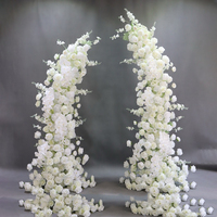 Arche de fleurs blanches en soie pour mariage, arrangement floral en trompette, Noël, Nouvel An chinois, Saint-Valentin, fait main, longue