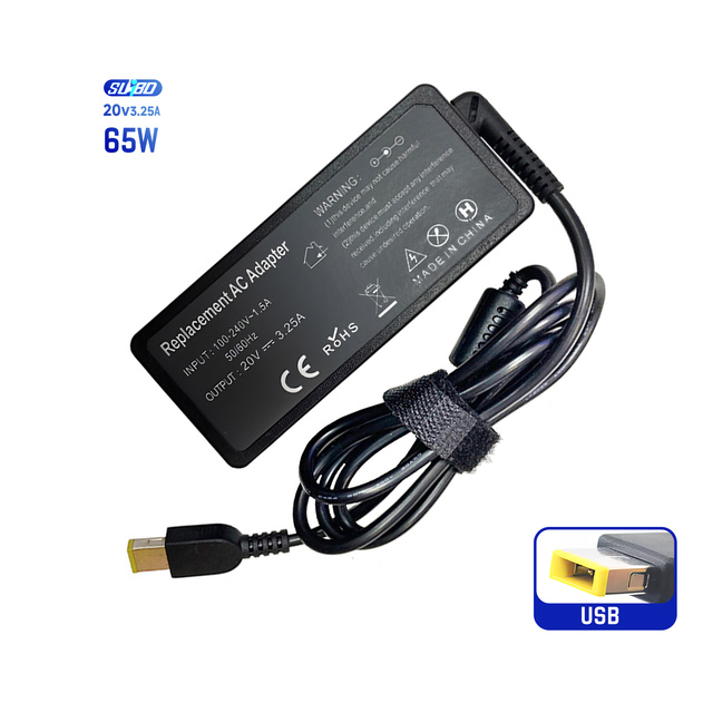 65W Power Supply Gaming Laptop Charger QC3.0 Function 20V 3.25A USB Pin 2A AC Power Adapter Laptop Charger Manufacturer