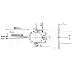 FSD-2616 25,6 мм * h16мм 3 кГц звуковой сигнал IP67 активный Тип 12 В пьезоэлектрический зуммер 85 дБ сигнализация водонепроницаемый внутренний зуммер с проводом - Product Image 3