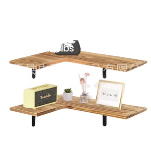 Wooden Wall-Mounted Corner <b>Shelf</b> 3-Tier Multipurpose Storage <b>Rack</b> For Kitchen Or Living Room - Product Image 1