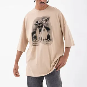 Camisetas de alta calidad para hombre, Camiseta con estampado personalizado de logotipo, camiseta lisa en blanco, camiseta de gran tamaño con Logo