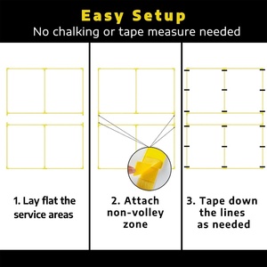 Kit de marquage de terrain de pickleball-Lignes de limite de pickleball temporaires dans les dimensions de terrain standard, aucune mesure requise - Product Image 6