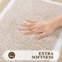 Tapis de bain antidérapant, doux, ondulé, absorbant l'eau, lavable en machine, pour salle de bain, douche, baignoire et toilettes - Beige 45x65cm 50x60cm