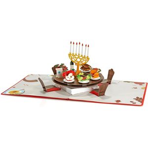 Tarjeta de Felicitación 3D Pop-up para Rosh Hashanah, Año Nuevo Judío, Redonda, Impresión Digital a 4 Colores, Acabado Mate - Product Image 2