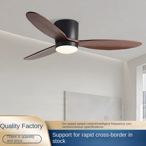 Ventilateur de plafond led 52 pouces moteur DC 3 pales en bois massif ventilateur de plafond led décoratif avec lumière - Product Image 4