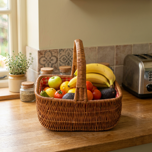 Cestas de Almacenamiento Plegables Ecológicas de Mimbre - Cestas Multifuncionales para Cosecha y Recolección de Verduras y Frutas, Talla L - Product Image 3