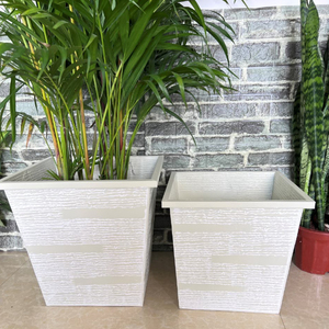 Home Garden Decorative Large Size Tall Square Flower Pots metal zinc Outdoor Planter for large tree plant big flower vase