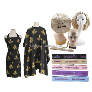 Logo personnalisé coupe de cheveux manteau tablier cape hd bas casquette fondre dentelle bandeau casquette pour la fabrication de perruque <span class=keywords><strong>bonnet</strong></span> perruque étiquette boîte d'emballage - Product Image 4