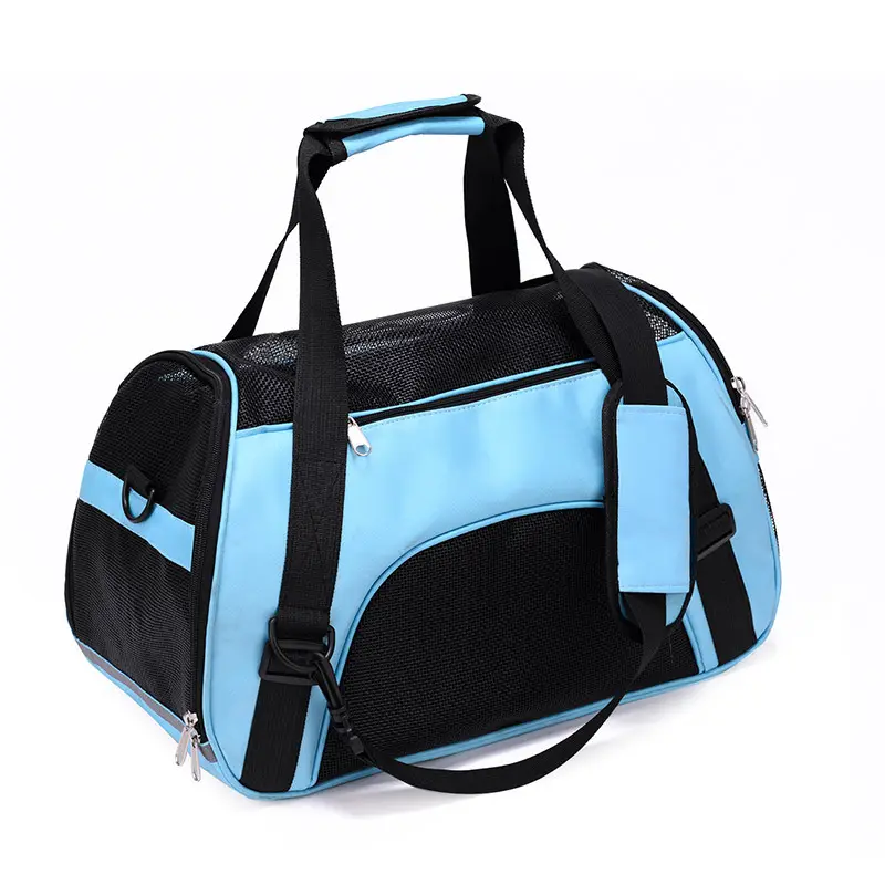Nefes yumuşak katlanabilir taşınabilir moda tasarımı siyah seyahat yavru köpek taşıyıcı Tote çanta kedi Pet çanta
