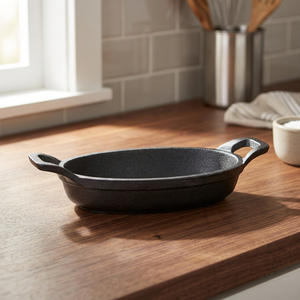 Magma Rectangle Mini Durable Minimalist <b>Cast</b> Iron Casserole Dish Baking <b>Pan</b> for Oven Use - Product Image 3