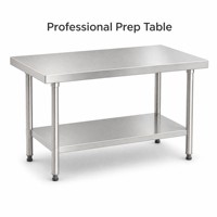 Tables en acier inoxydable 304/201, parfaites pour toutes sortes d'utilisations, comme les barbecues en plein air, les étagères de garage, etc.