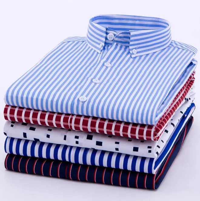 cy11245a Men's dress shirt regular-fit striped full sleeve shirt